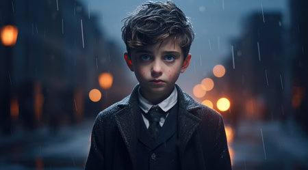 a boy in a suit and tieの素材