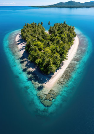 an island in the shape of a heartの素材