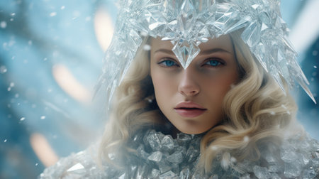 a woman wearing a crystal crownの素材