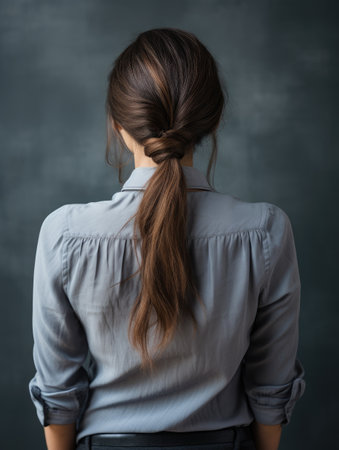a woman with a ponytailの素材