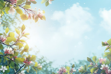 a tree with flowers and leavesの素材