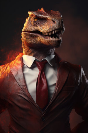 a dinosaur in a suitの素材