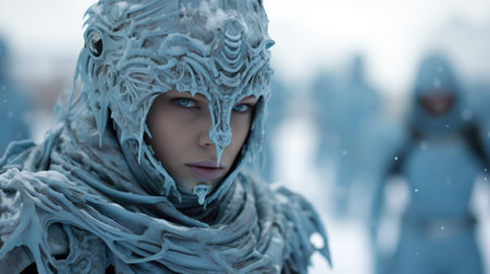 a woman wearing a garmentの素材