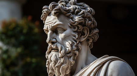 a statue of a bearded manの素材