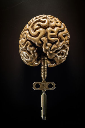 a key with a brain on itの素材