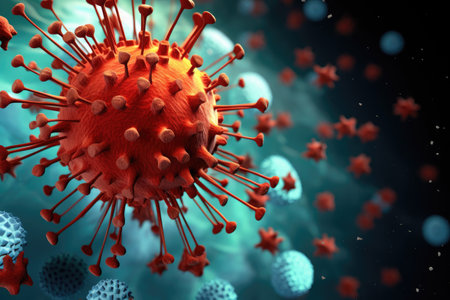 a close up of a virusの素材