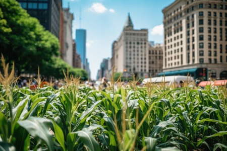 a green plants in a cityの素材
