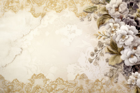 a white and gold floral designの素材