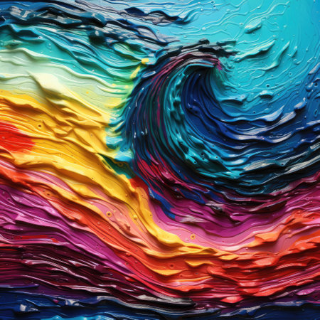 a colorful swirly paintingの素材