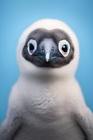 a close up of a penguinの素材