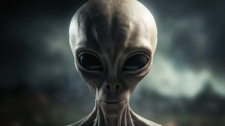 a close up of an alienの素材