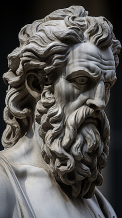 a statue of a bearded manの素材