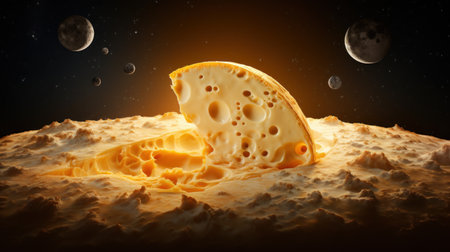 a cheese on the moonの素材