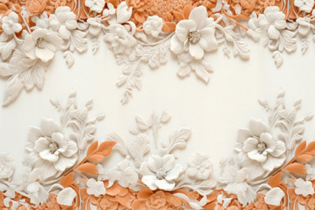 a white and orange flowersの素材