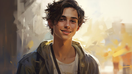 a man smiling at the cameraの素材