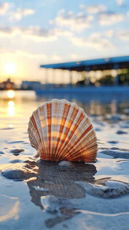 a shell in the waterの素材