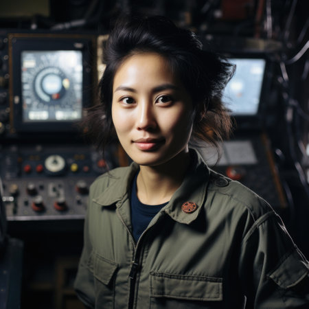 a woman in a uniformの素材