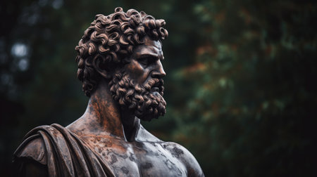 a statue of a man with a beardの素材