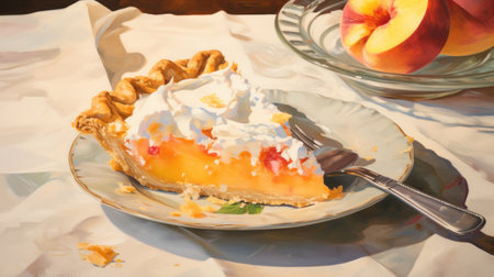 a piece of pie on a plateの素材