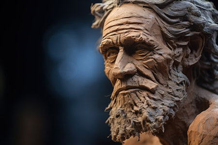 a clay statue of a manの素材