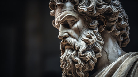 a statue of a bearded manの素材