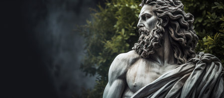 a statue of a man with a beardの素材