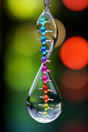 a water drop with colorful beadsの素材
