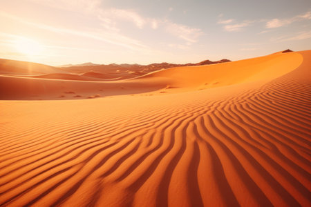 a sand dunes with a blue skyの素材