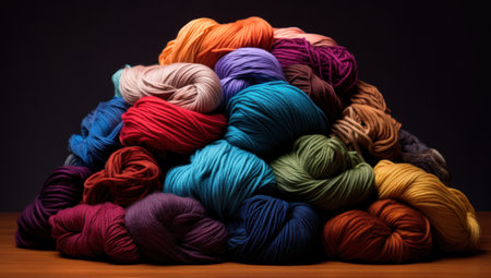a pile of colorful yarnの素材