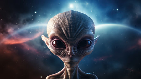 a alien with large eyesの素材