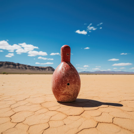 a red object in the desertの素材