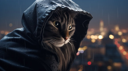 a cat wearing a hoodの素材