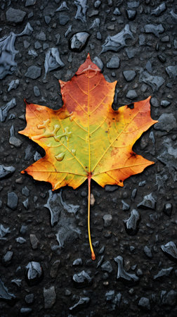 a leaf on the groundの素材