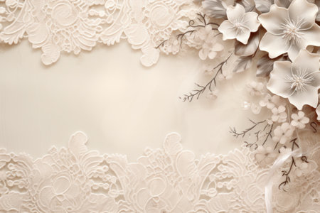 a white lace with silver flowersの素材