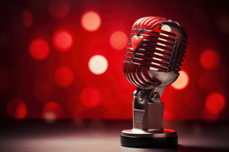 a microphone with a heart on itの素材