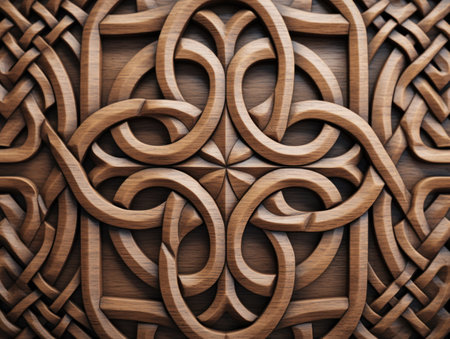 a carved wood panel with a crossの素材