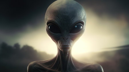 a alien with large eyesの素材