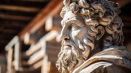 a statue of a bearded manの素材