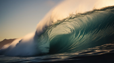 a wave crashing into the waterの素材