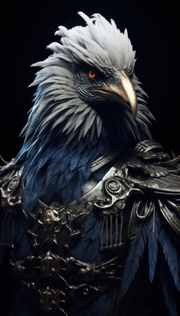 a bird with a metal armorの素材