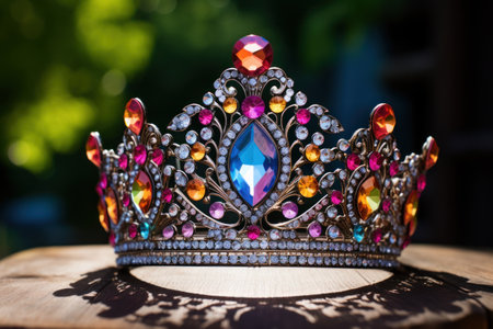 a crown with colorful stonesの素材