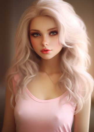 a woman with blonde hairの素材