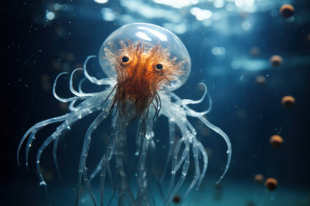 a jellyfish in the waterの素材