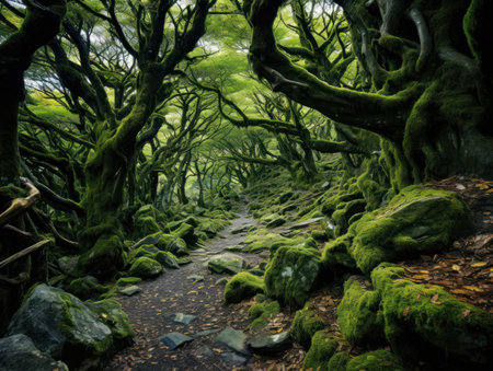 a path through a forestの素材