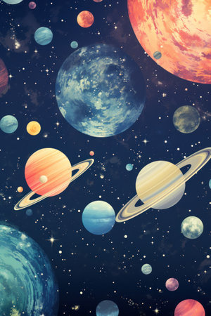 planets in the outer spaceの素材