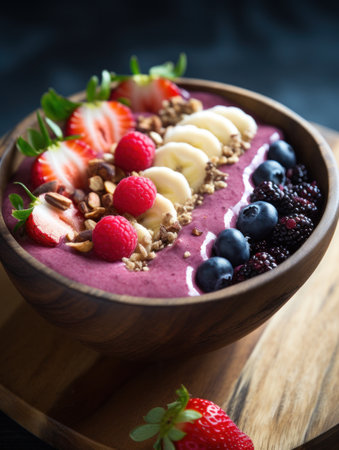 a bowl of fruit and nutsの素材