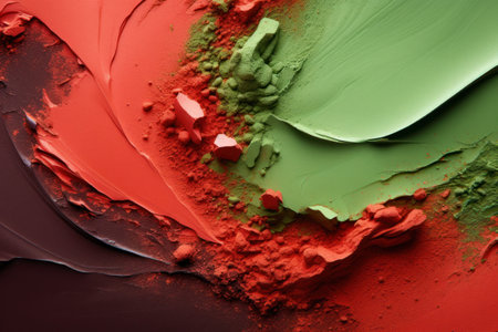 a green and red powderの素材