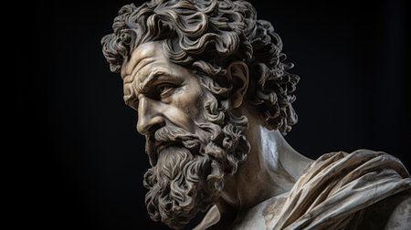 a statue of a bearded manの素材