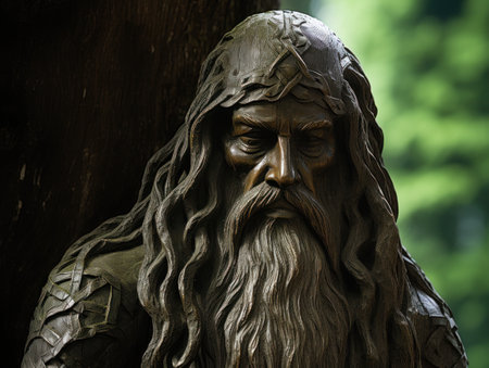 a statue of a man with long hairの素材