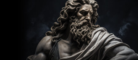 a statue of a man with long hairの素材